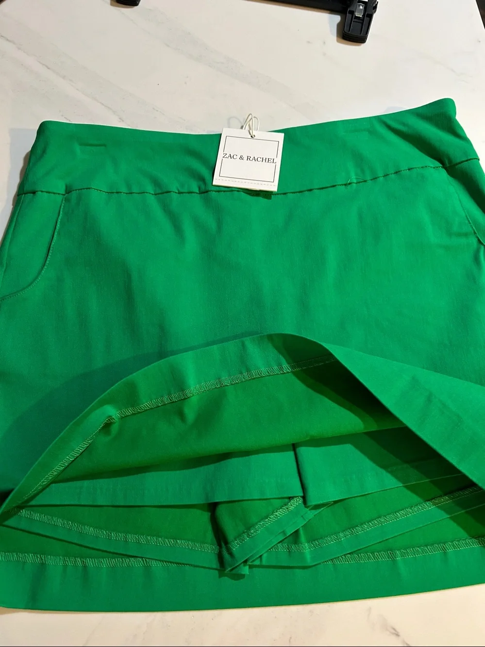Zac & Rachel Bright Green Ponte Mini Skirt